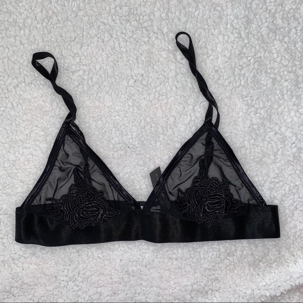 Sexy Black Mesh & Lace Bralette